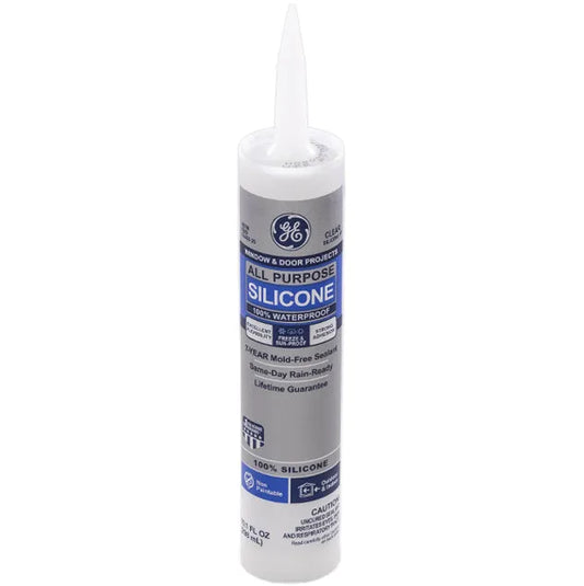 GE All Purpose Silicone 1® Sealant - Weatherproof & Durable - Clear