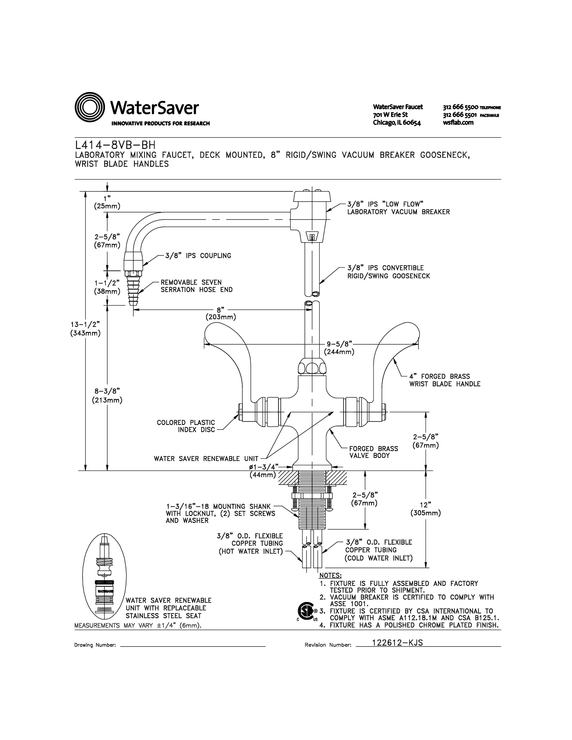 WaterSaver L414-8VB-BH